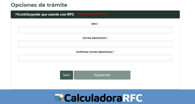 Sacar cita para tramitar rfc